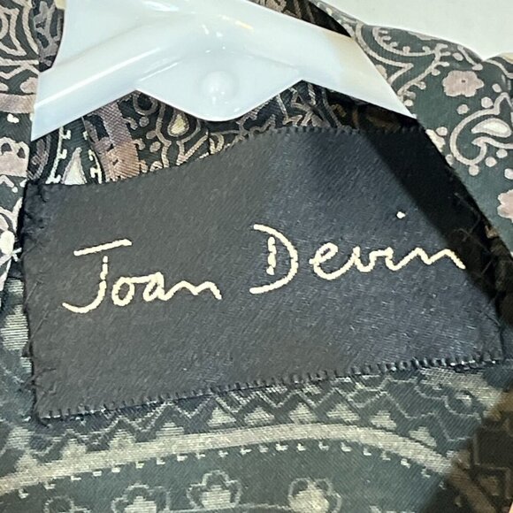 Joan Devin 100% Thai Silk Tie Neck Button Front Blouse Paisley Size 10 Vintage - Picture 4 of 7